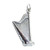 Harp sterling silver charm .925 x 1 Harps and String Music charms