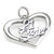 Lil Sister sterling silver heart charm .925 x 1 Family charms