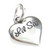 Lil Sis tiny heart sterling silver charm .925 x 1 Love Sisters charms