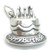 Happy Birthday cake 2D sterling silver charm .925 x 1 Birthdays cakes