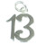 13 sterling silver charm .925 x 1 Birthday Age Number Thirteen charms