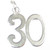 30 sterling silver charm .925 x 1 Birthday Age Number Thirty charms