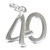 40 sterling silver charm .925 Birthday Age Number Forty charms