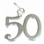 50 sterling silver charm .925 x 1 Birthday Age Number Fifty charms additional view