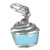 Cupcake muffin sterling silver 2D SMALL charm .925 x 1 cakes charms