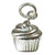 TINY Cupcake muffin sterlng silver 2D charm .925 x 1 Fairy Cakes charms