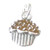 TINY Cupcake muffin sterling silver charm .925 x 1 Fairy cake charms A