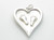 Baby Feet in heart sterling silver charm pendant .925 x 1 New Born side view