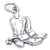 Cowboy Boots 2D sterling silver charm .925 Cow Girl charms A1