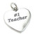 Number 1 Teacher sterling silver charm .925 Teaching charms