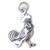 Cockerel Rooster sterling silver charm .925 Bird charms