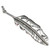Feather sterling silver very long charm or pendant 2D .925