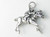 Jockey on Race Horse sterling silver charm .925 Racing charms alternate view