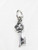 TINY 2D Key sterling silver charm .925 x 1 TINY Keys charms side view