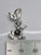 Rabbit sterling silver 2D charm .925 x 1 bunny rabbits charms detail