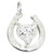 Foxhead in horseshoe sterling silver charm .925 x 1 Fox Head Horse Shoe