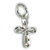 Cross tiny diamond cut sterling silver charm - pendant .925 crosses