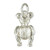 Teddy Bear - movable arms and legs sterling silver charm .925 charms