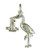 Stork with a new born baby sterling silver charm .925 charms