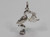 Stork with a new born baby sterling silver charm .925 charms detail