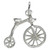Penny Farthing sterling silver charm with moving front wheel .925