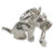 Dog with moving Bone in mouth sterling silver charm .925 dogs charms