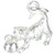 Kitten playing with a ball sterling silver charm .925 Kittens playful