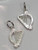 Harp sterling silver charm .925 x 1 music charms