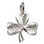 Shamrock - Clover Leaf sterling silver charm .925 x 1 Lucky charms