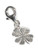 4 Leaf clover on lobster clip sterling silver charm .925 Lucky charms