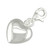 Love Heart Hollow Sterling silver charm with Links Clasp .925 charms