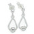 Wire Teardrop with a bead drop sterling silver earrings .925 x 1 pair