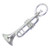 Trumpet sterling silver charm .925 x 1 Orchestra Music instrument charms