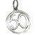 50 Sterling silver charm .925 x 1 - 50th Birthday Anniversary Charms