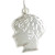 Boy sterling silver charm .925 x 1 Boys profile charms pendants