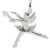 Fairy with magic wand sterling silver charm .925 x 1 Fairies charms L1