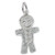 Gingerbread Man sterling silver charm .925 x 1 Ginger Bread Food charms