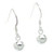 Ball Bead dropper sterling silver dangle earrings .925 x 1 Pair Drops