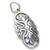 Oval Floral design sterling silver charm .925 Flowers charms