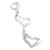 Double heart sterling silver charm pendant .925 Hearts love charms