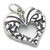 Heart sterling silver charm .925 x 1 Love hearts charms