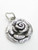 Rose Flower sterling silver charm .925 x 1 Roses Flowers charms additional view