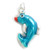 Dolphin sterling silver charm .925 x 1 Enamelled Dolphins charms