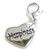 Happiness sterling silver heart charm with clip link .925 Happy
