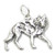 Wolf sterling silver charm - pendant .925 x 1 Wolves charms
