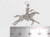 Cowboy on horse sterling silver large charm pendant .925 Cowboys size example