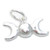 Triple Moon Goddess sterling silver charm .925 Maiden Mother Crone