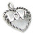Love heart in a rope surround sterling silver pendant .925 x 1