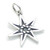 Elven star septagram sterling silver charm .925 x 1 Faerie stars