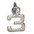 Number 3 TINY sterling silver charm .925 x 1 Numbers Three